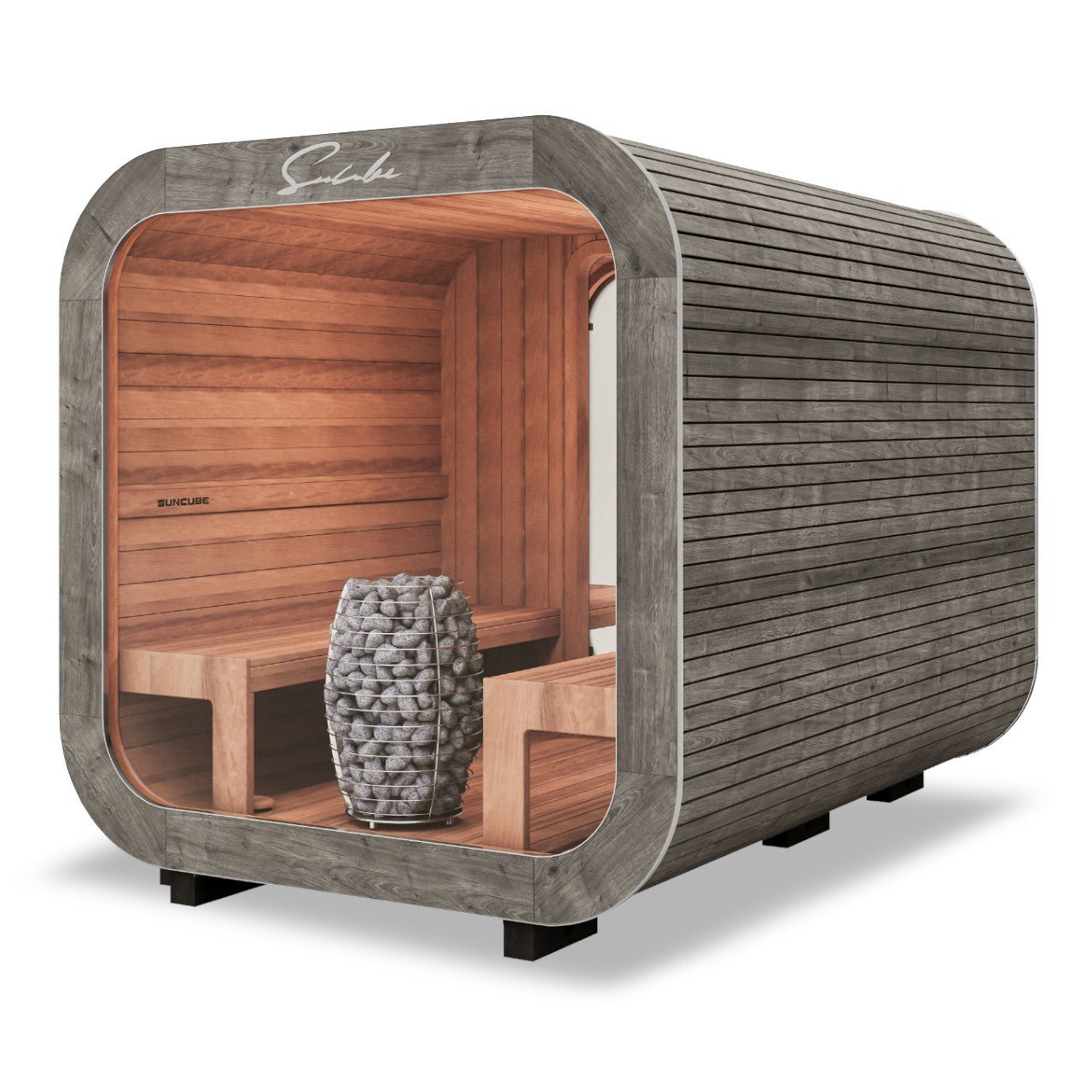 SunCube L 4 - 6 Person Outdoor Sauna with Changing Room - Heracles Wellness