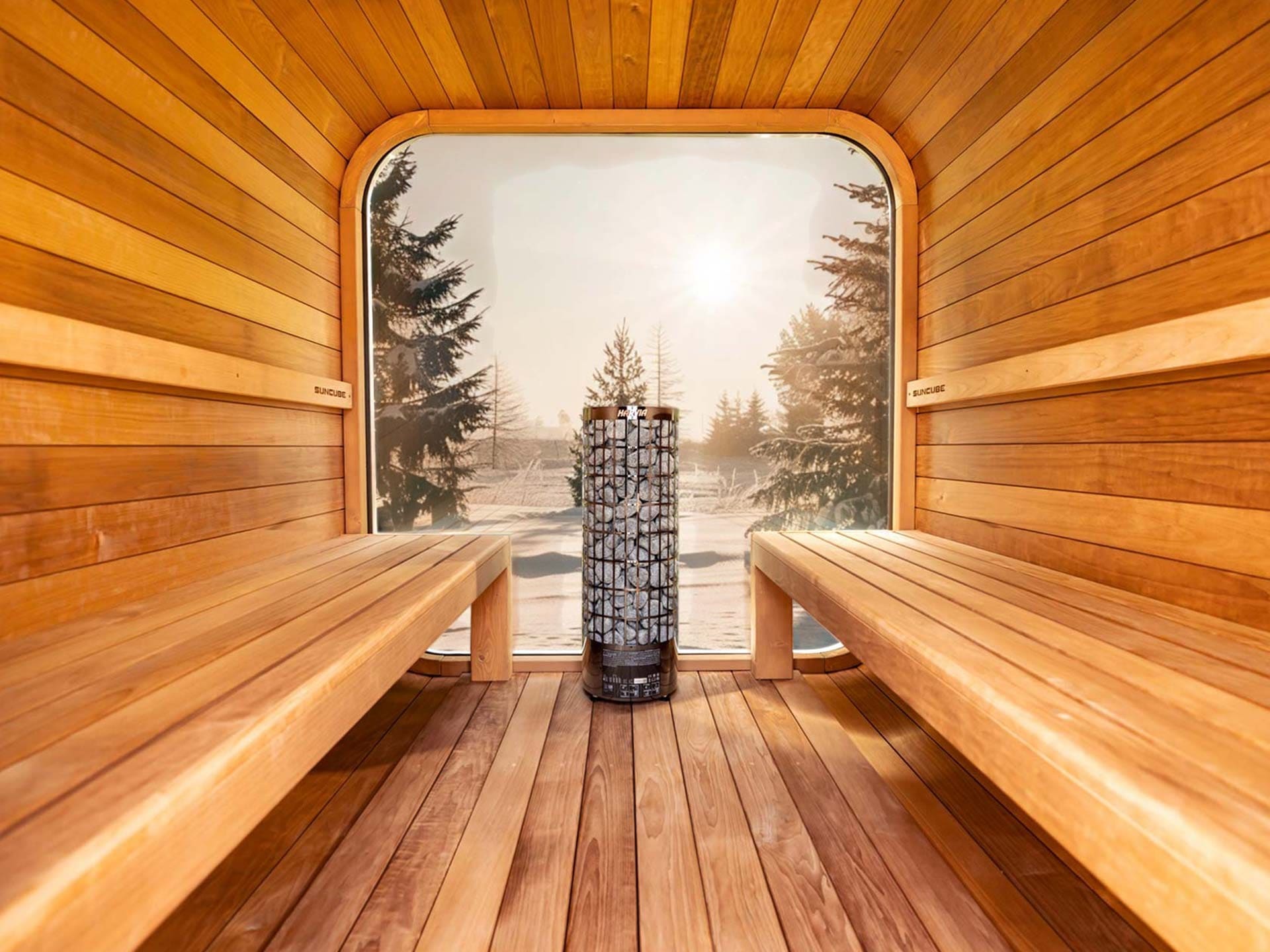 SunCube L 4 - 6 Person Outdoor Sauna with Changing Room - Heracles Wellness