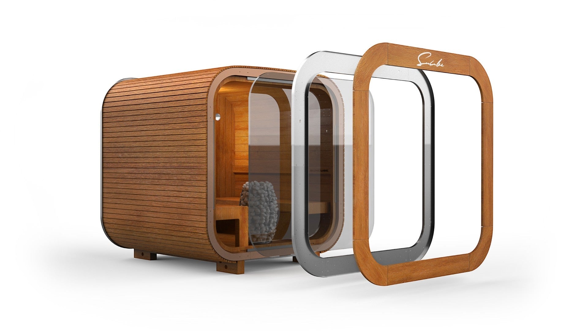 SunCube L 4 - 6 Person Outdoor Sauna with Changing Room - Heracles Wellness