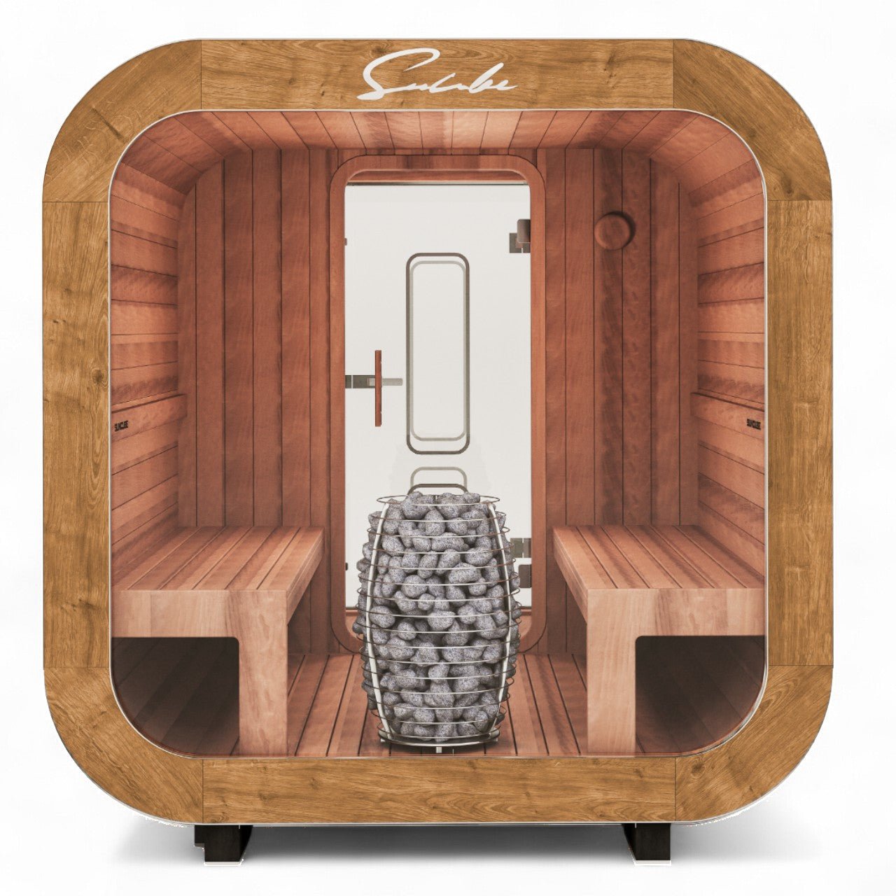 SunCube L 4 - 6 Person Outdoor Sauna with Changing Room - Heracles Wellness