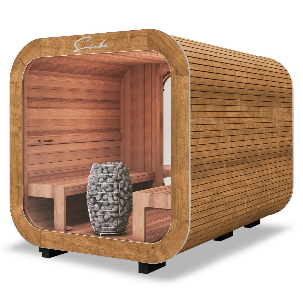 SunCube L 4 - 6 Person Outdoor Sauna with Changing Room - Heracles Wellness