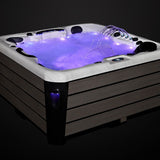Platinum Spas Rhodes 5 Person Hot Tub Filled with fountain