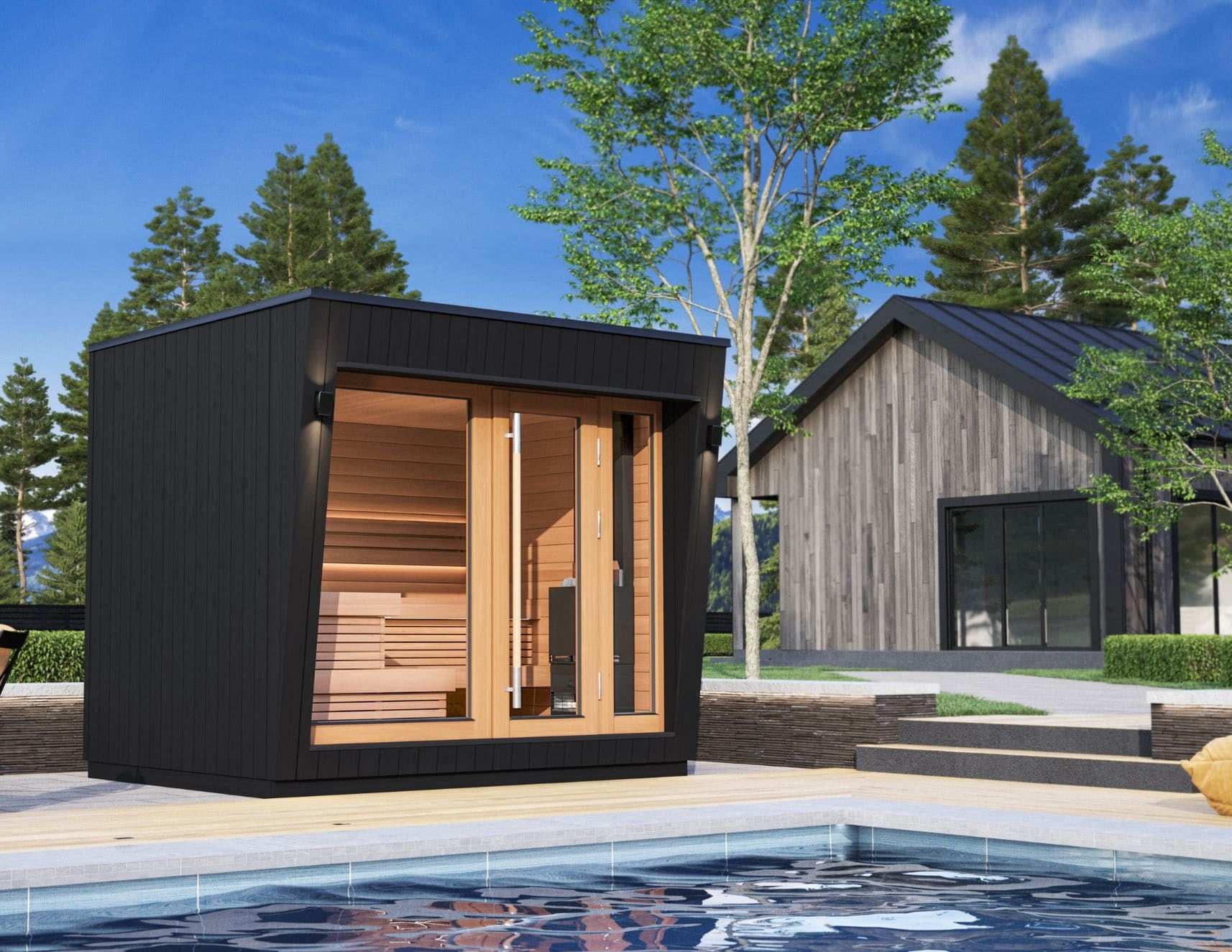 Saunum AirCube Space Outdoor Sauna 5 Seater - Heracles Wellness