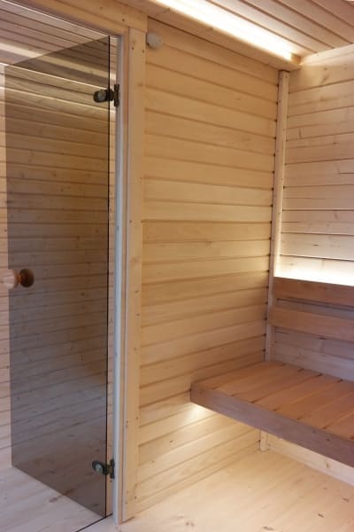 Viking Industrier Luna Outdoor Sauna With Changing Room inside