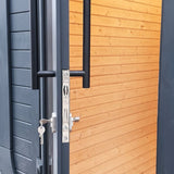 Viking Industrier Luna Outdoor Sauna With Changing Room Door open 2